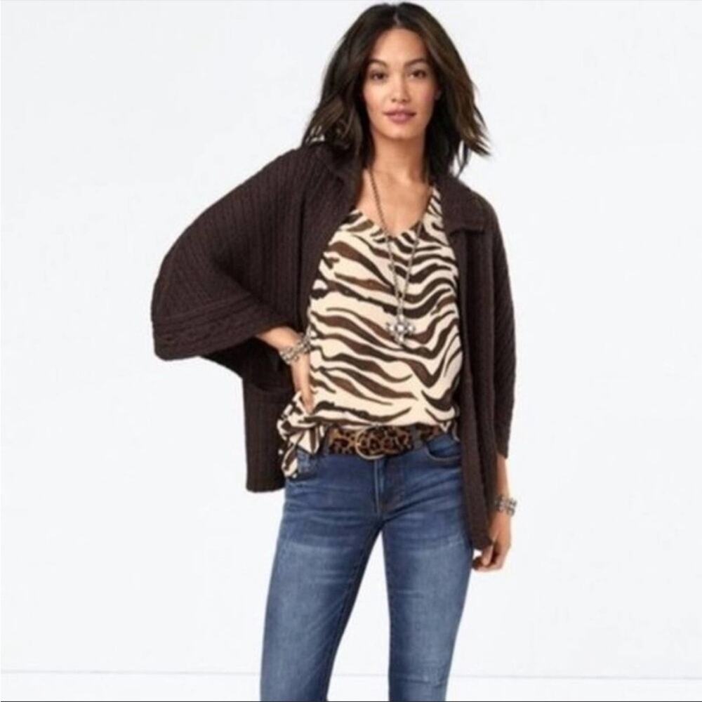 Cabi Repose Cape Slouchy Cardigan Sweater Women's XS/S Brown